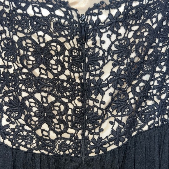 Anthropologie Lil Lace Corset Dress 6 Black Beige Boho Whimsigoth Fairy Coquette - Picture 6 of 14
